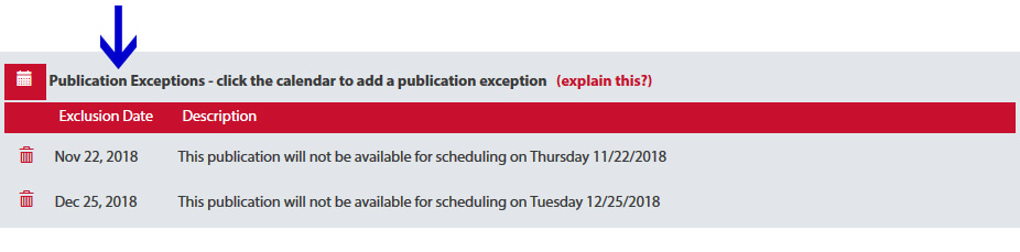 Adportal Deadline Exception Screenshot