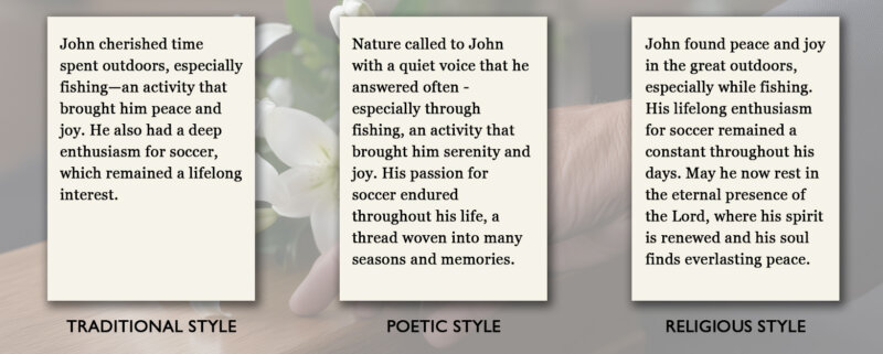 obitwrite style examples