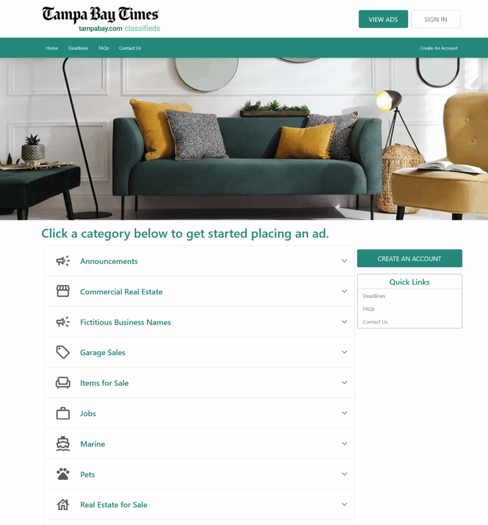 Tampa Bay AdPortal Home Page